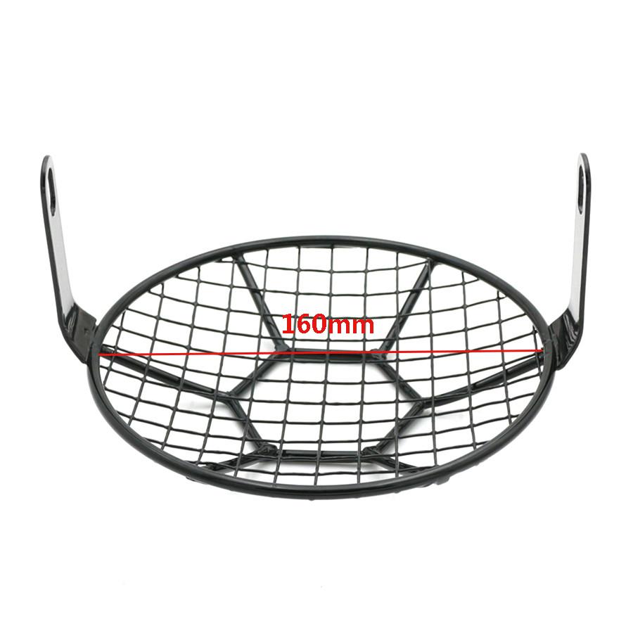Universal 1PC 6.3" Metal Retro Motorcycle Headlight Lamp Spherical Mesh Grille Cover Mask For Honda Cafe Racer Motor Parts