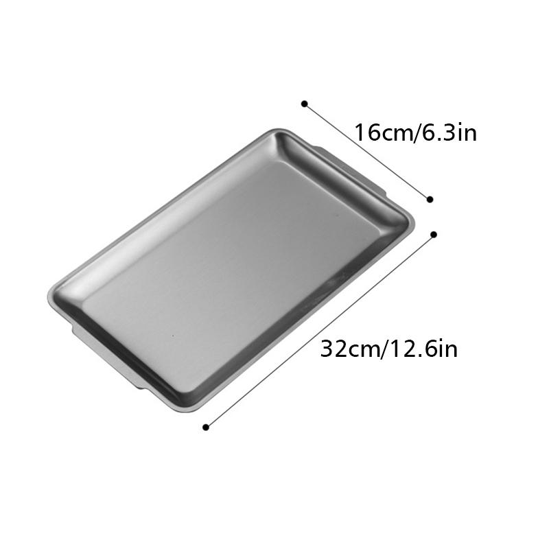 

1шт десертная тарелка блюдо для послеобеденного чая торт угощение ручка из нержавеющей стали тарелка кухонные принадлежности 22x14/27x15/32x16см L