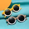 Children Boy Girl Leopard Double Color Cartoon Bear Shape Round Sunglasses Kids Vintage Sunglasses UV400 Protection Classic