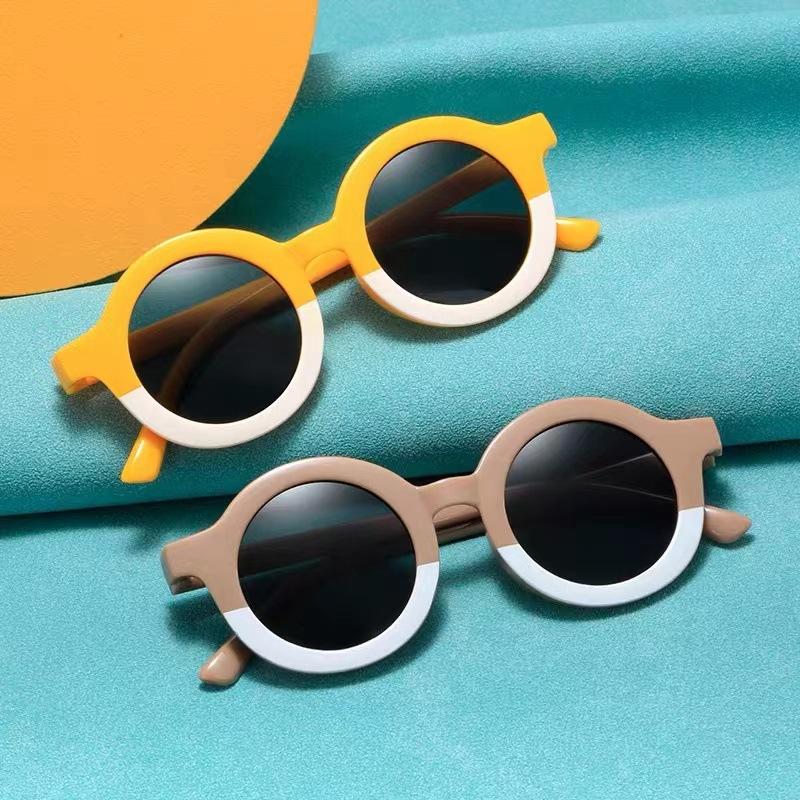 Children Boy Girl Leopard Double Color Cartoon Bear Shape Round Sunglasses Kids Vintage Sunglasses UV400 Protection Classic