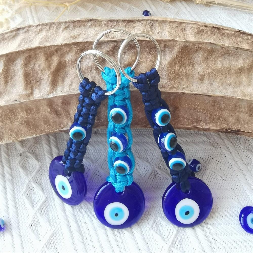 Boho Evil Eye Pendant Handmade Macrame Turkish Nazar Charm Cotton Tassel Bag Hanger Car Ornament Home Decor Gift