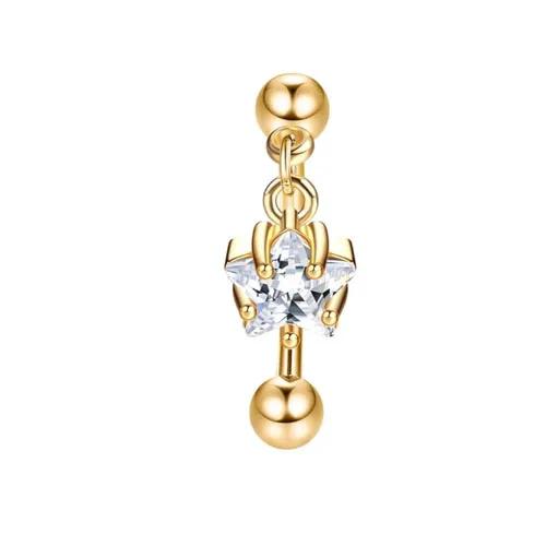 Bobisty Eyebrow Tragus Studs Stainless Steel Curved Barbell Dangle CZ Belly Lip Cartilage Daith Surface Piercing Jewelry