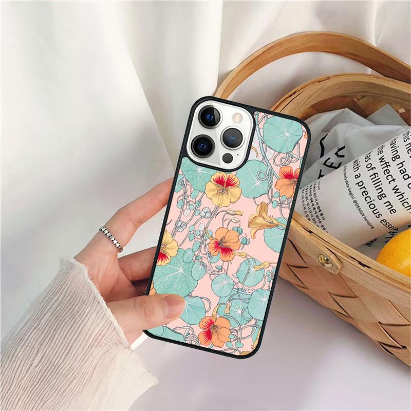 Tropical Flowers Phone Case For iPhone 17 Air 16 15 14 11 12 13 Pro  MAX Plus coque Cover Shell
