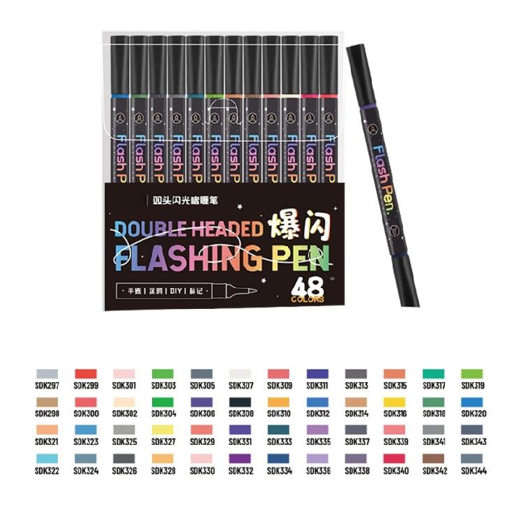 Night Visible Double Ended Art Marker Consistent Ink Flow Acrylic Marker Pen Safe for Creative Activities