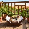 Wear-Resistant Pet Rocking Chair Elevated Cat Lounge Chair Cat Scratch Board  All Season Universal