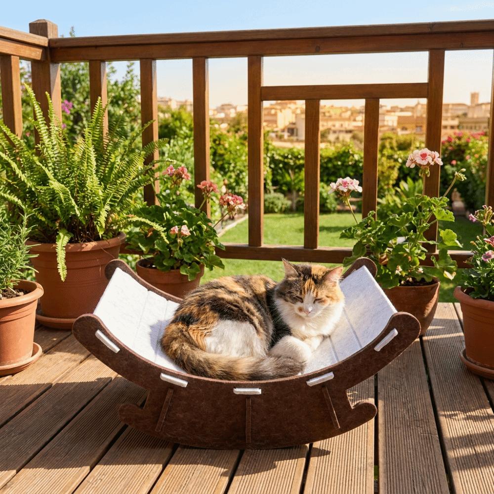 Wear-Resistant Pet Rocking Chair Elevated Cat Lounge Chair Cat Scratch Board All Season Universal