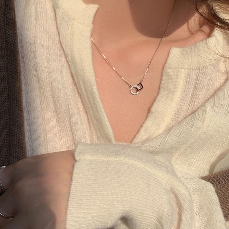 Silver Plated Minimalist Necklace Pendant Collarbone Chain For Women Elegant Layering Chain Jewelry Gift