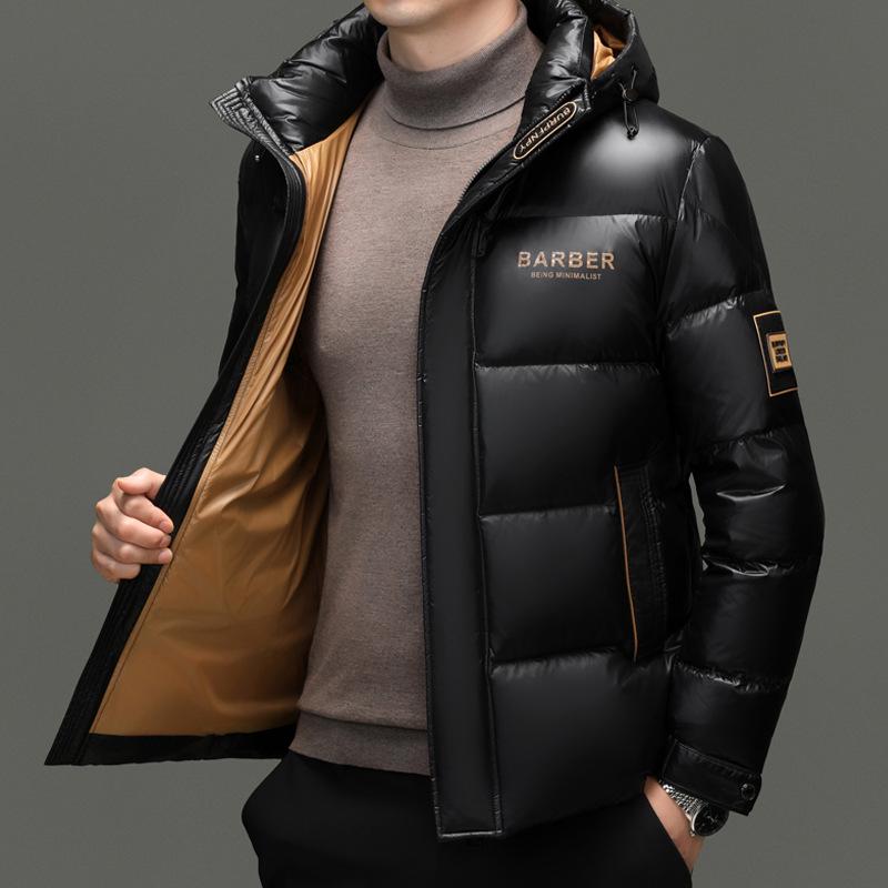 Men's 2025 High Fill 90 White Duck Down Jacket - Fashionable Thickened Winter Puffer for Middle Age