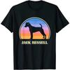Funny Jack Russell Vintage Sunset Dog T-Shirt Mens Short Sleeve Cotton Dog Dad Mom T-shirt Printed Tee Shirt Harajuku Gift
