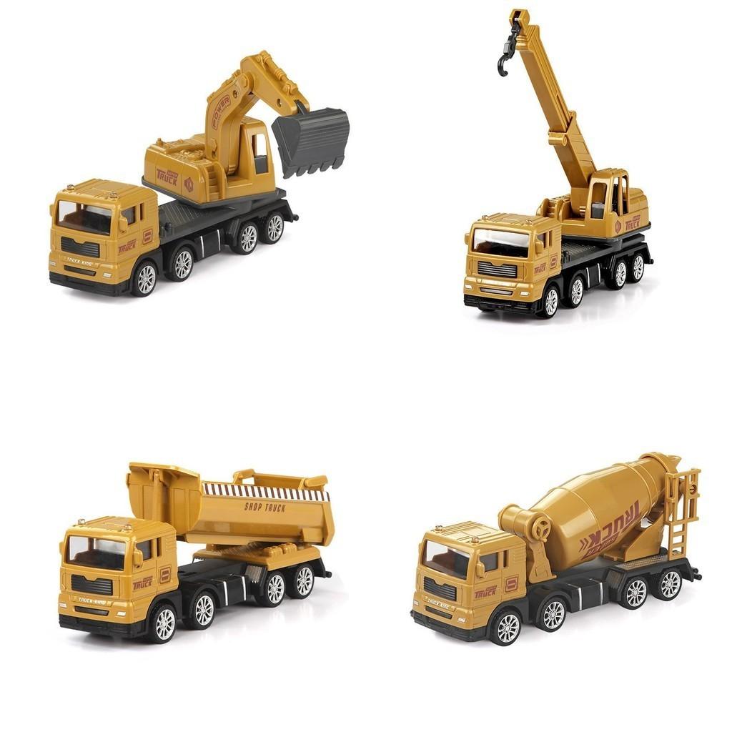 Large Engineering Vehicle Toy Set Combination Series Children Excavator Bulldozer Mixer Crane Boy Car