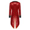 Womens Shiny Sequins Gold Webbing Ringmaster Circus Tailcoat Outwear