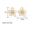 ZAKOL New Temperament Flower Earrings for Women Girls Sweet Korean Fashion Gold Color Crystal Zircon Party Accessories