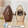 Solid Wood Shark-Shaped Beer Bottle Opener ,Cute Standing Desk Decor, Creative Manual Operation, Ideal for Kitchen and Dining Use, Beer Accessories