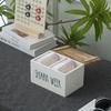 American Style Wooden Desktop Storage Box with Lid for Sanitary Pads and Cotton Swabs