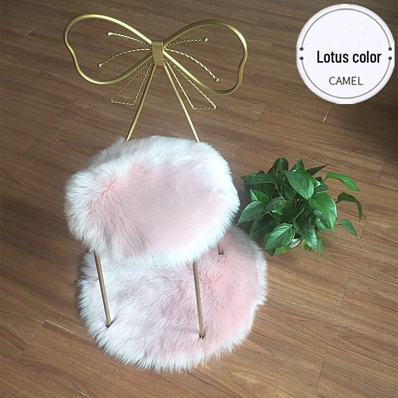 Plush Faux Sheepskin Butterfly Chair & Bar Stool Cushion with Long Hair