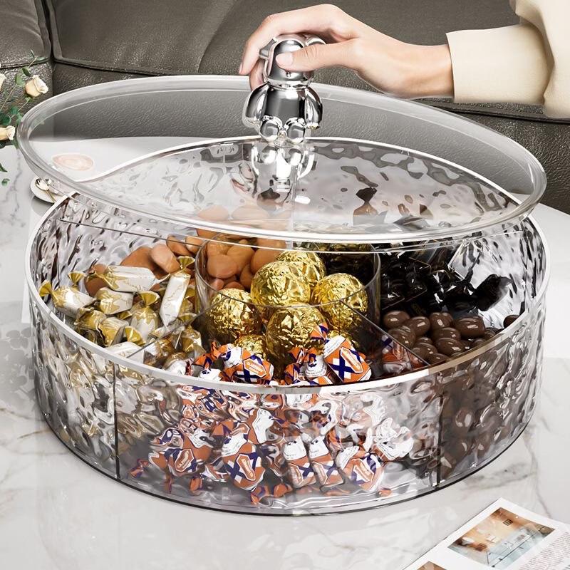 Light Luxury 360° Rotatable Divided Snack Tray