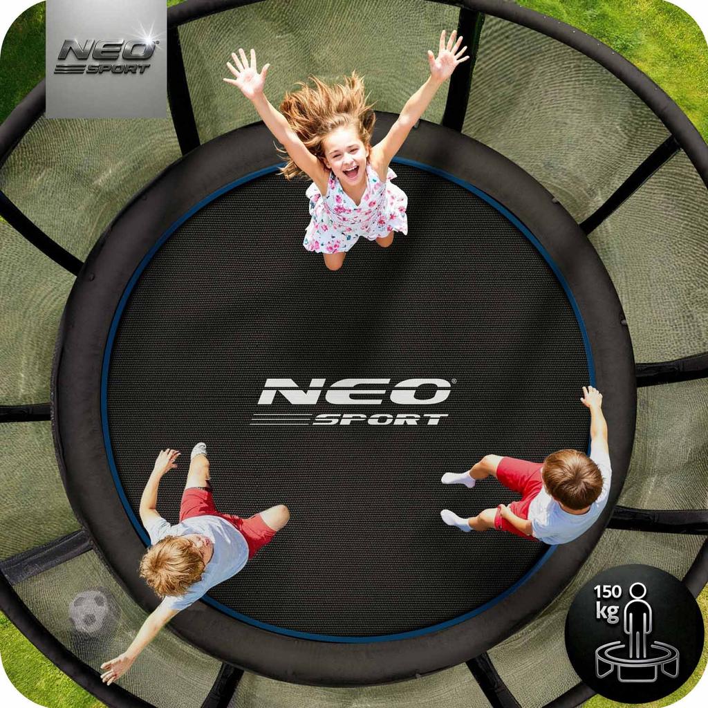 Trampolina Ogrodowa 10Ft/312Cm Z Siatką Zewnętrzną I Drabinką Neo-Sport