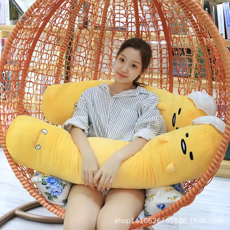 Gudetama Large Plush Toy Kawaii Egg Cartoon Anime Plush Toy Soft Plushie Cylindrical Pillow Girl Sleeping Pillow Christmas Gift