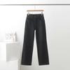 Women's Black Slimming Straight-Leg Jeans - Autumn/Winter Fashion Denim Pants