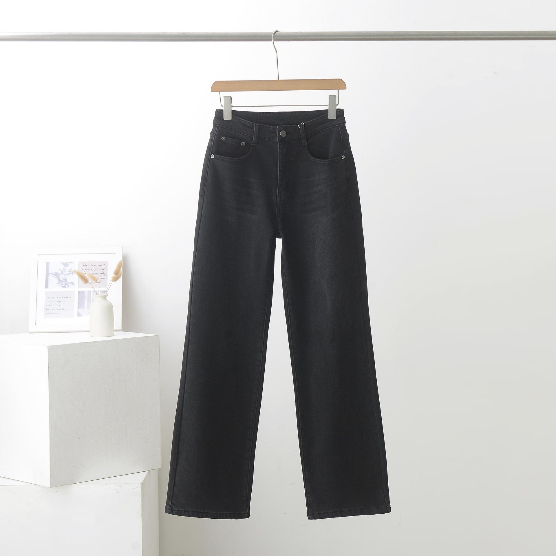 

Women s Black Slimming Straight-Leg Jeans - Autumn/Winter Fashion Denim Pants 27 чёрный