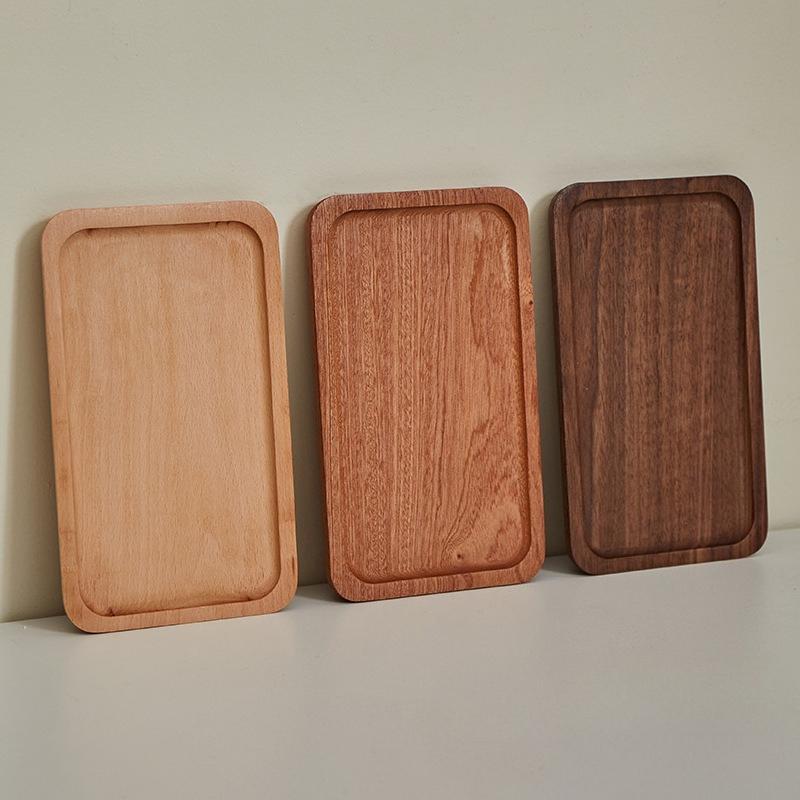 Japanese Oval Wooden Tray Solid Wood Rectangular Dinner Tray Afternoon Tea Coffee Delicate Small Tray