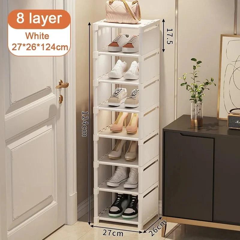 Shoe Rack Storage Organizer 5-8laye Shoe Cabinets Shoes Storage Rack Space Saving Sneakers Organizer for Wall Corner Shoes Shelf