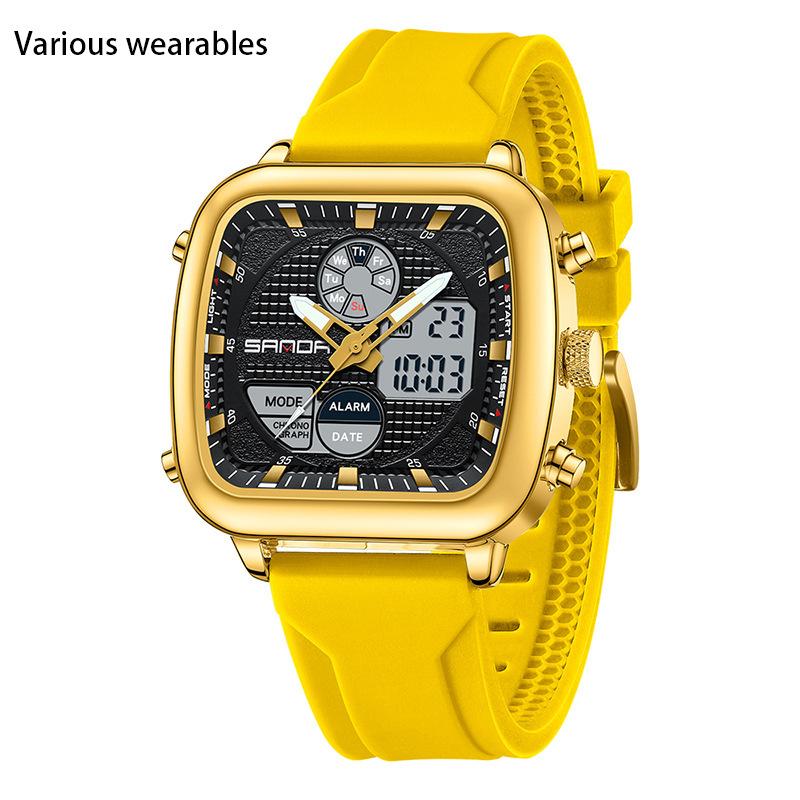New Electronic Watch Youth Multifunctional Waterproof Sports Watch Alarm Clock Silicone Strap Luminous Watch