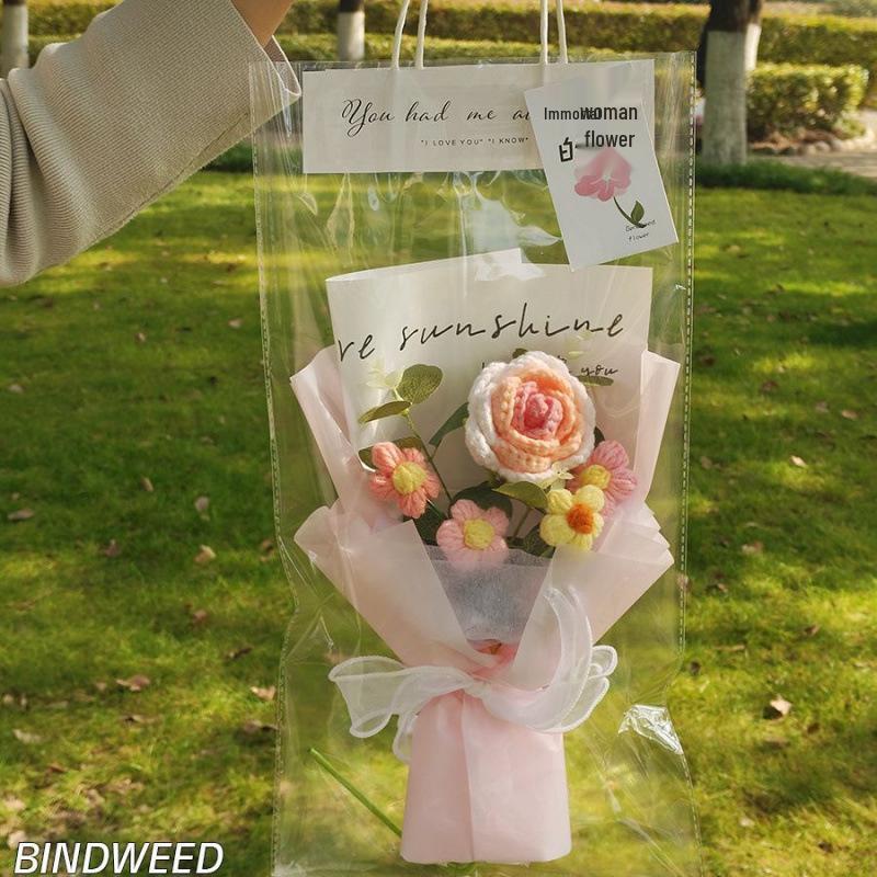 Handmade Knitted Rose & Sunflower Crochet Bouquet - Festival Gift