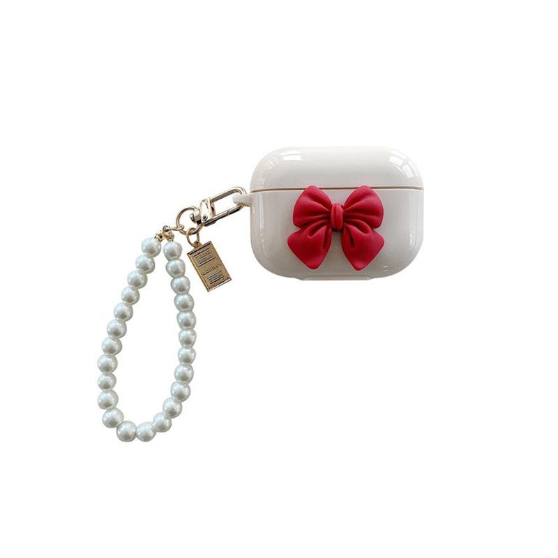 Wind Bow Simple For Airpodspro Earphone Cover Airpods2 Generation Pearl Chain Hard Case 1