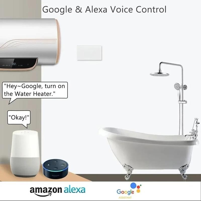 Melery Tuya WiFi Boiler Water Heater Israel Switch Smart Socket 40A Time Schedule Voice Control Google Home App Alexa Echo Dot