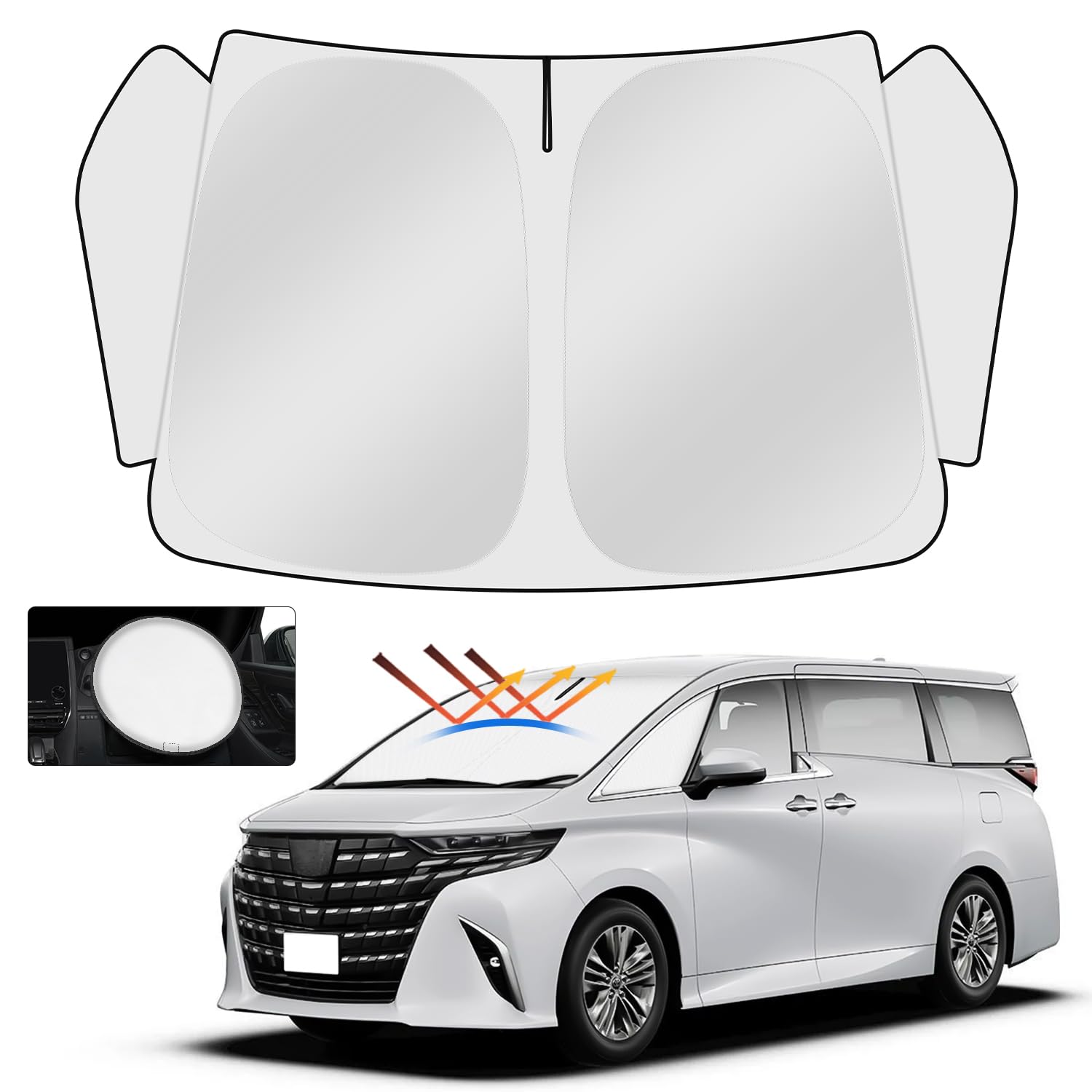 

Cartist Toyota Alphard Vellfire 40 Серия Передний Солнцезащитный Экран Альфард Веллфайр 4-го Поколения Солнцезащитный Экран на Лобовое Стекло Шторка-Тень Затемняющая Шторка Солнцезащитный Экран УФ