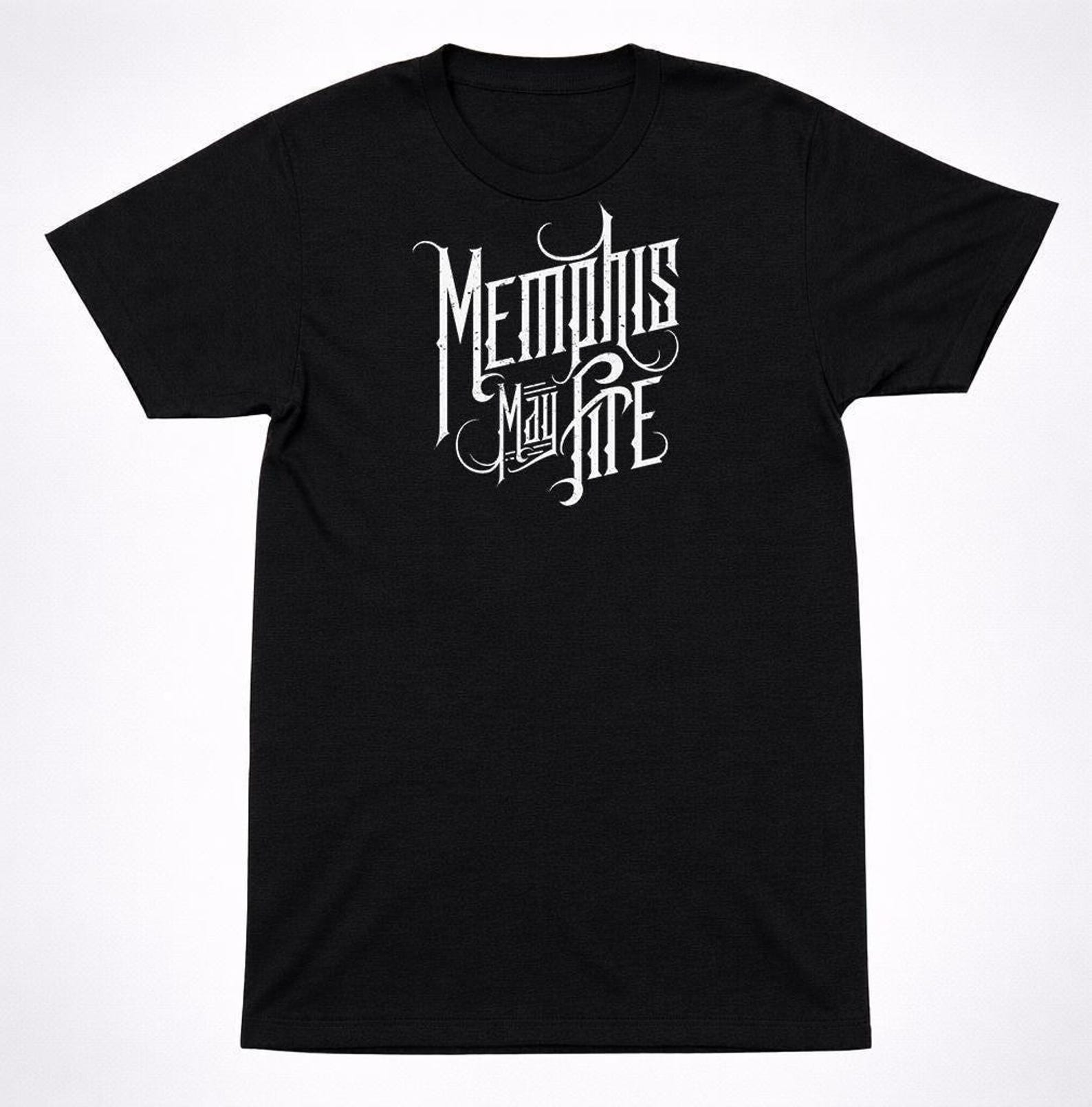 Memphis May Fire Script Logo T-Shirt – Metalcore Post-Hardcore Band Tee L