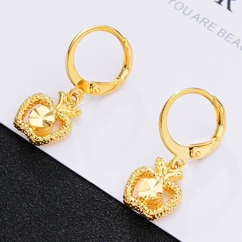 Cercei imitație aur nisipiu de înaltă calitate: Design cu ciucuri de lungă durată pentru femei, Accesorii din cupru transfrontaliere