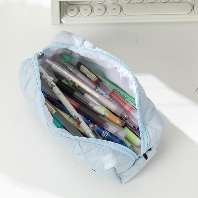 Bowknot Pattern Pencil Case for Student Girl Women Large Capacity Pen Pouches Pencil Organizers Bag Travel Cosmetic Bag