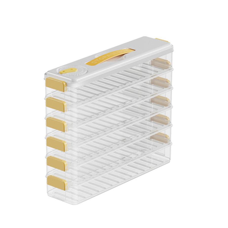 Multi-Layer Timer Food Storage Box for Dumplings, Won Tons, and Frozen Food