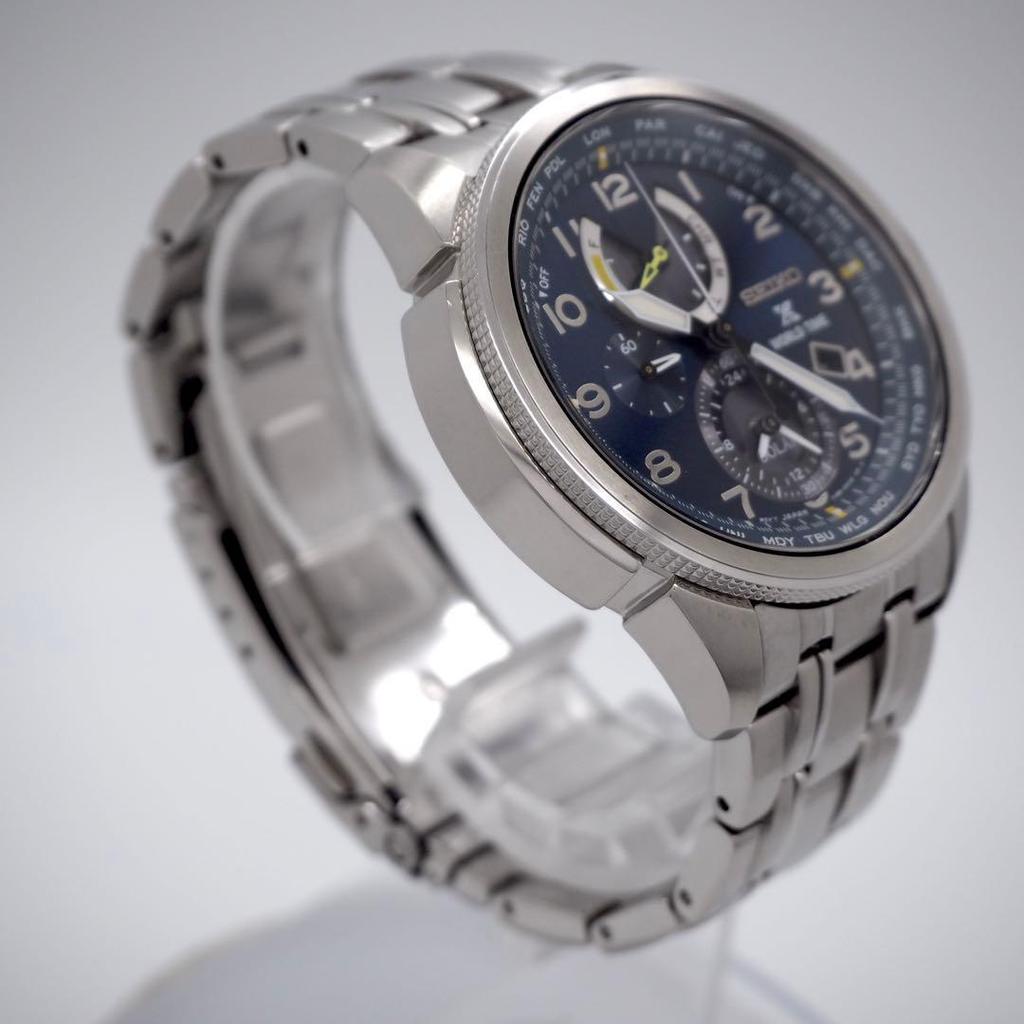 [USED]SEIKO Prospex SSC507 V195-0AD0 Solar World Time Blue Dial Men’s Watch 43mm