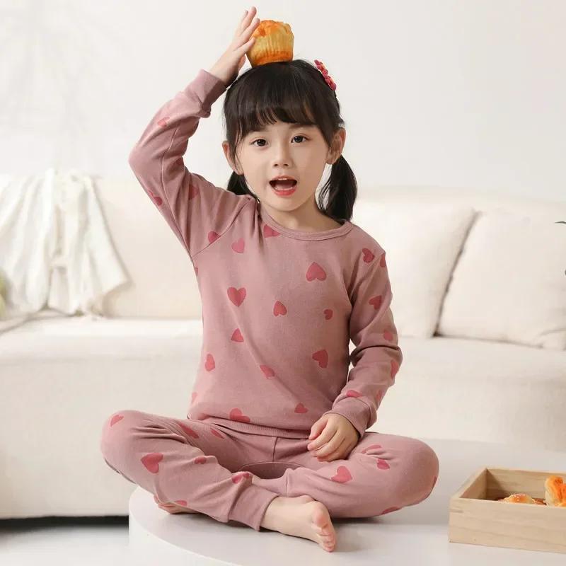 Teens Pajamas Long Sleeve 100% Cotton Pyjamas Big Kids Clothes Sets Children Boys Sleepwear Pajamas for Girls 6 8 10 12 14 Years