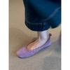 Flower purple light mouth small single shoes women's 2025 spring and summer new age reduction one pedal low heel Chinese Mary Jane shoes