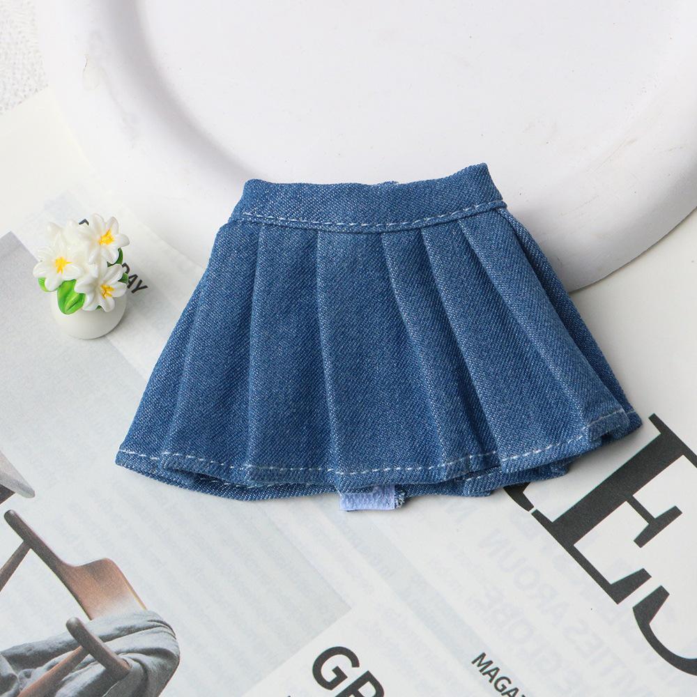 10cm Doll Clothes: Gazi Sister Skirt & Shirt Set, Potato Doll Pleated Skirt & Top, Cotton Dress-Up Outfits
