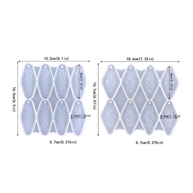 Rhombus Resin Mold DIY Jewelry Casting Mold Resin Keychain Mold Pendant Charms Mold with Hole Mother's Day Silicone Mold