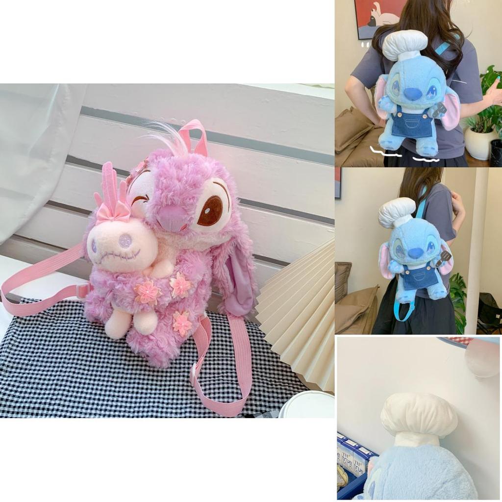 Plush Stitch Backpack With Zipper Pocket For Daily Use And Gift Ideas