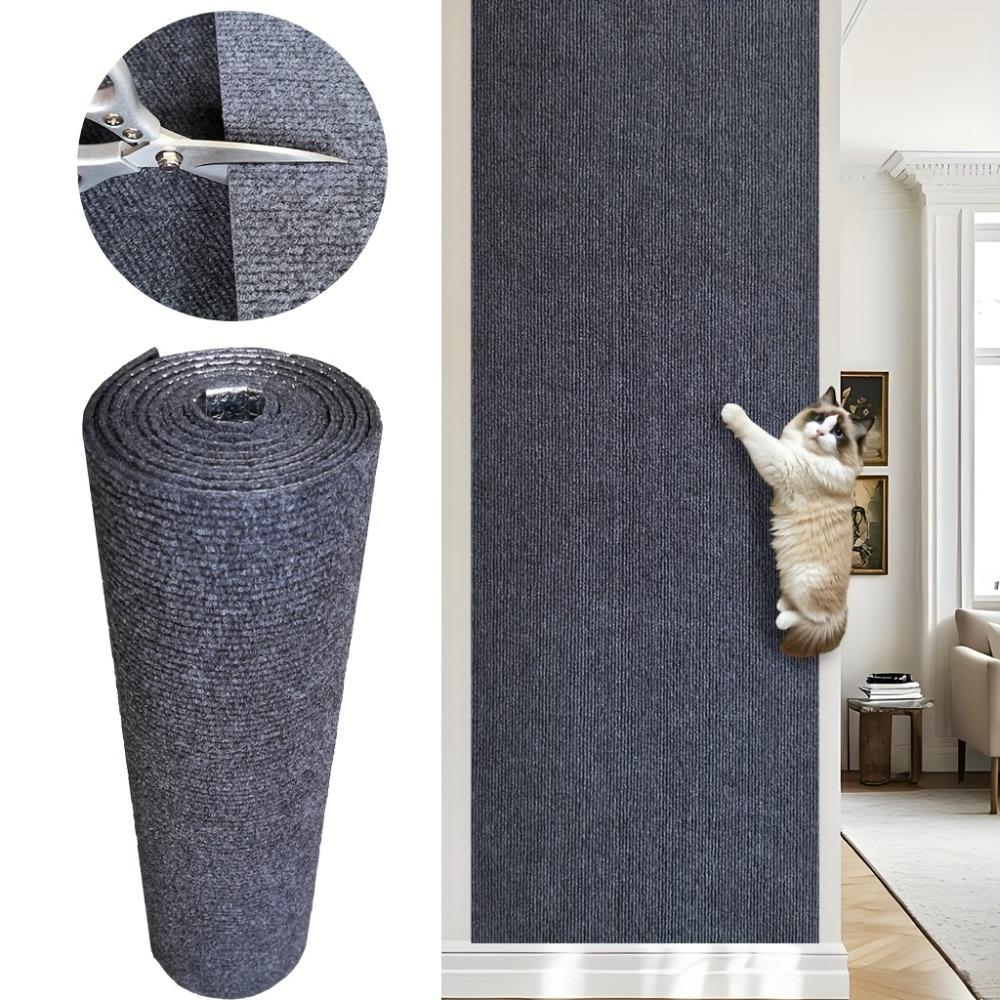 

Self-adhesive Cat Scratch Pad - Multi-functional Durable Wear-Resistant Polyester Pad, Cuttable Easy-Install for Claw Grinding 30x60cm серый