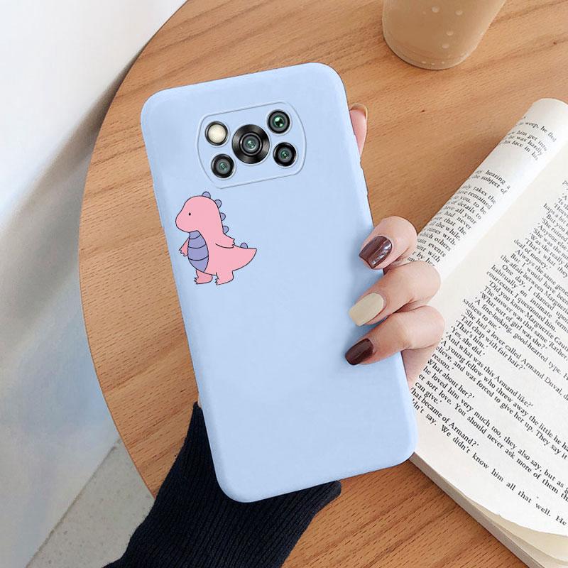 For Poco X3 Pro PocoX3 NFC Cover Cute Flower Phone Case For Xiaomi Poco X3 X 3 Fashion Dinosaur Silicone Bumper Soft TPU Coque