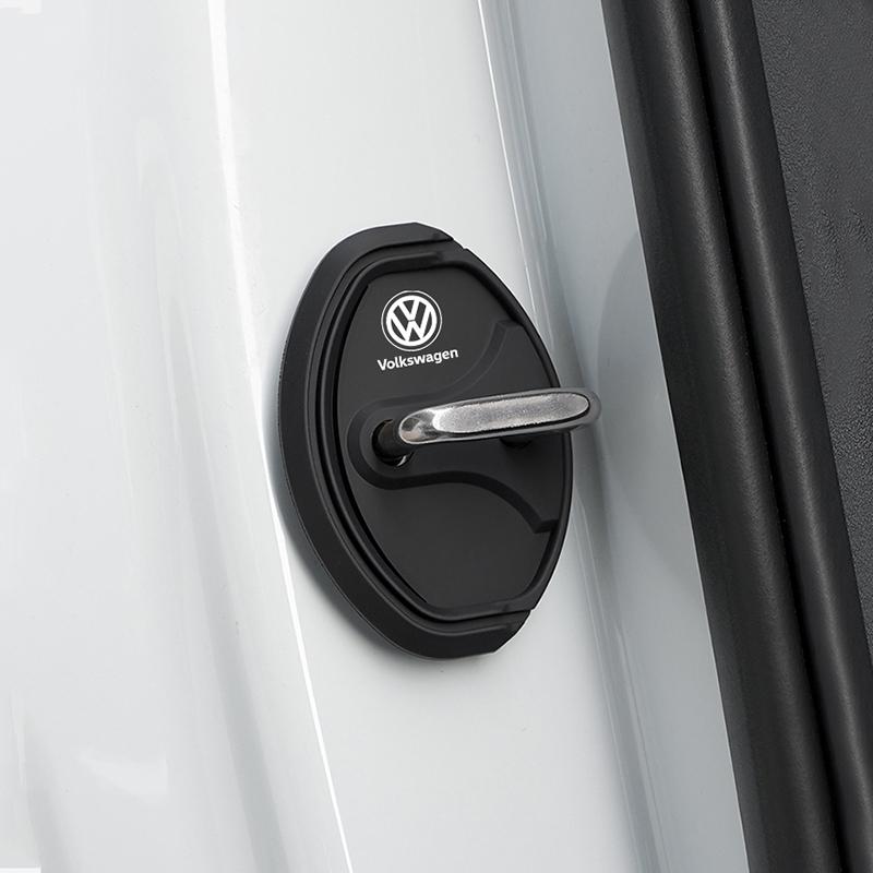 4Pcs Silicone Car Door Lock Cover Shock Absorber Accessories For VW GTI Polo Golf Passat Tiguan Arteon Touareg CC Taigo Caddy Je zk6