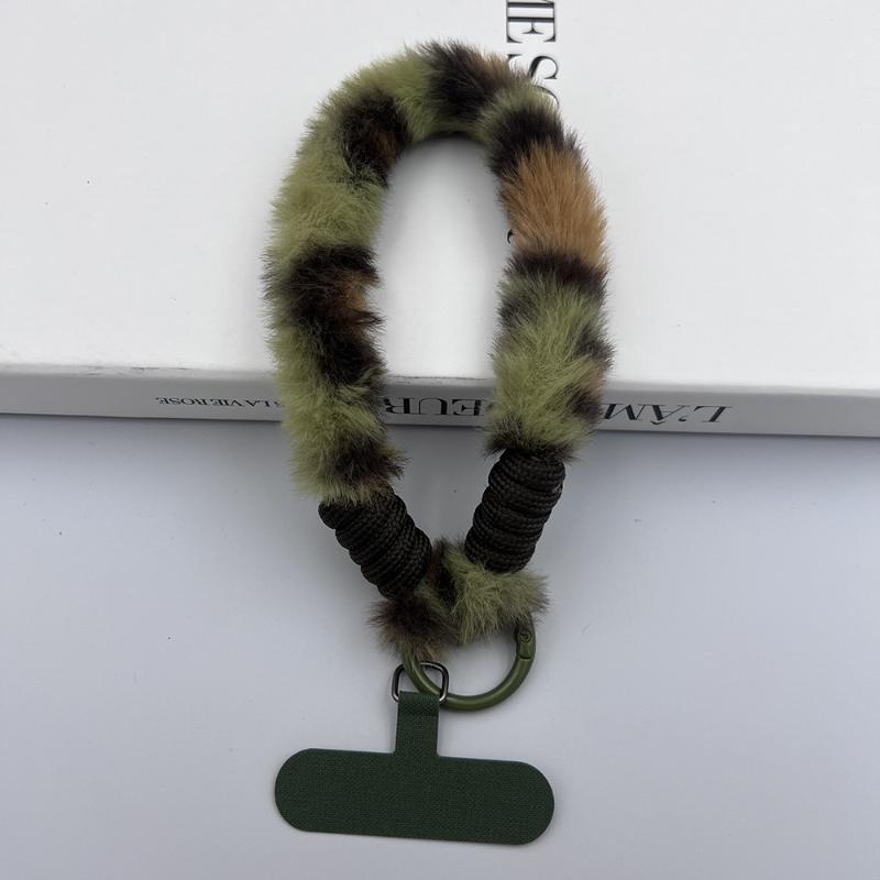 Plush Phone Lanyard Short Multi-Colored Wrist Rope Creative Keychain To Prevent Rope Loss Phone Case Lanyard
