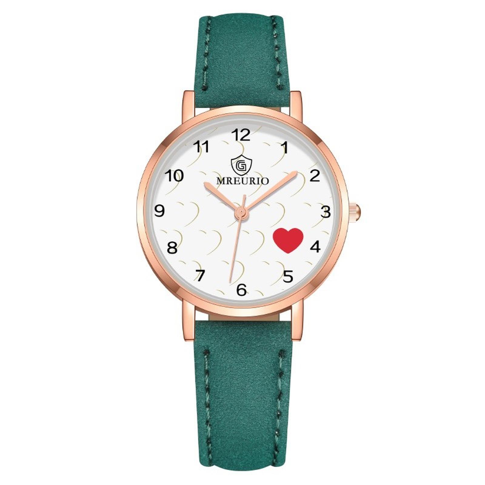 

Women Fashion Leather Watch One Size зелений
