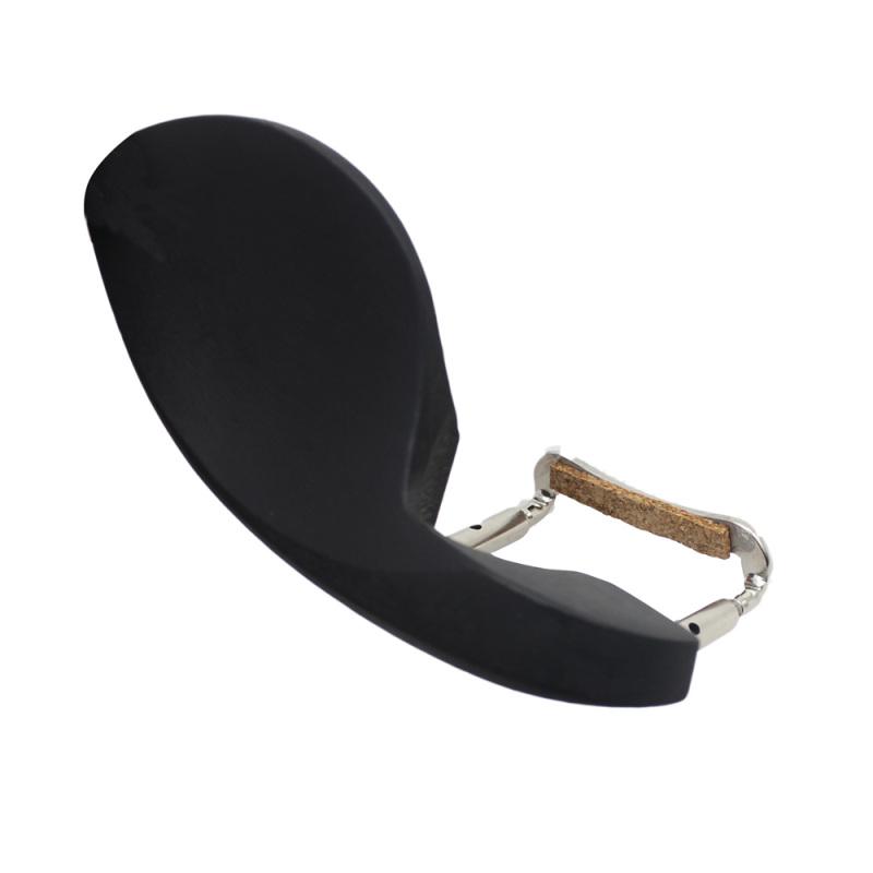 Dyed Black Wood Violin Chin Rest with Silver Chinrest Screw Cork