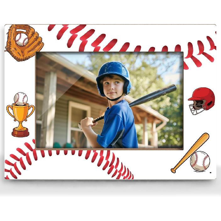 Baseball Picture Frame, The Boys Picture Frame, Baseball Coach Gifts Team Gifts For Friends Teen, Table Decor Wooden Photo Frame, 4x6 Photo-02 Baseball
