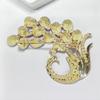 Romantisk Eleganse Lilla Påfugl Brosje Personlighet Luksus Full Diamant Dyr Nål Draktsklær Dametilbehør
