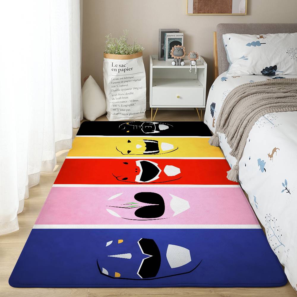 Film P-Power R-Rangers Floor Mat Pattern Printed Flannel Door Mat, Suitable For Bathroom, Living Room, Home Decoration